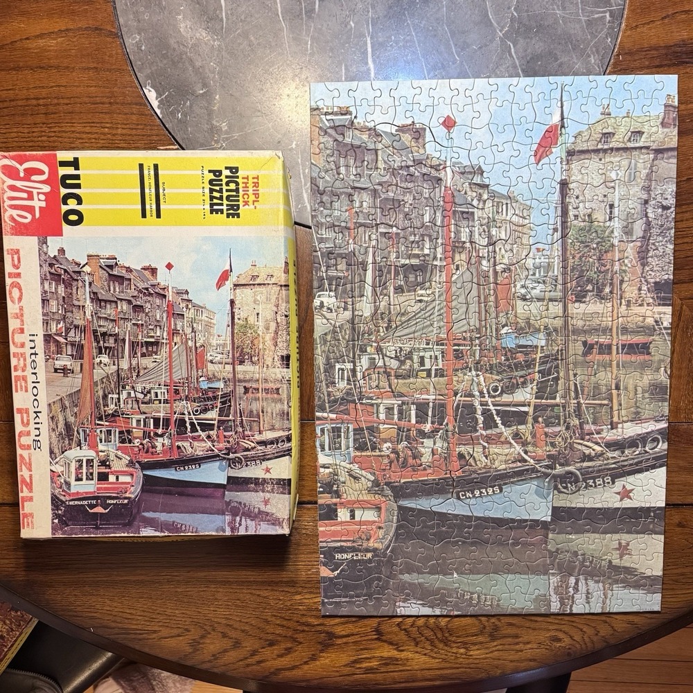 VTG TUCO Elite Picture Puzzle France Honfleur Harbor 500 TRIPL-THICK Pc COMPLETE